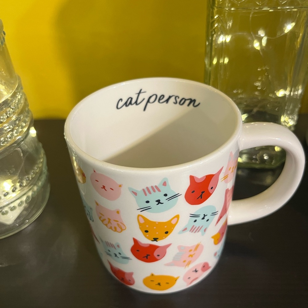 Park Lane Stoneware Cat Person Mug - Colorful Cat Faces